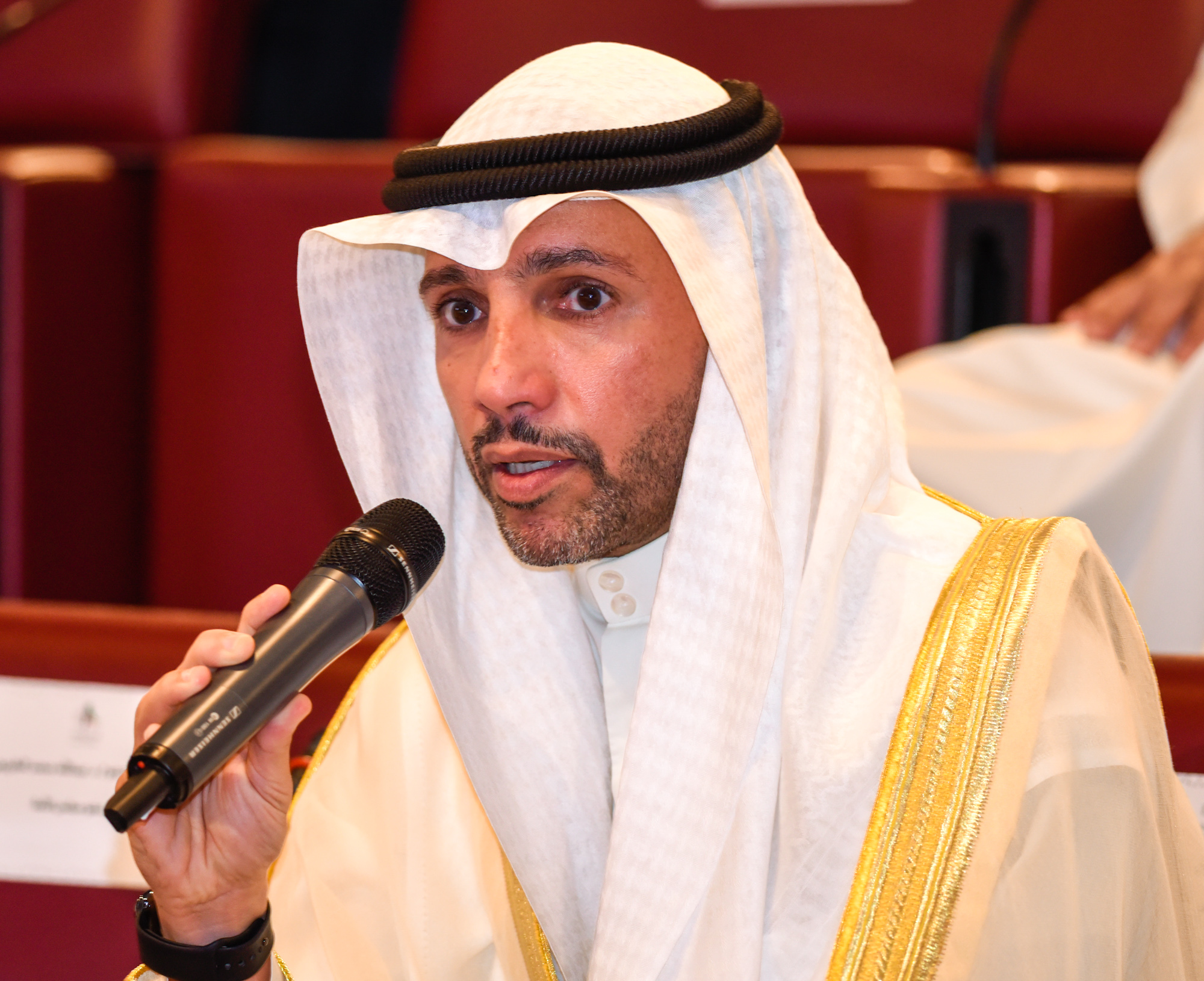 National Assembly Speaker Marzouq Ali Al-Ghanim during his speech at the conference