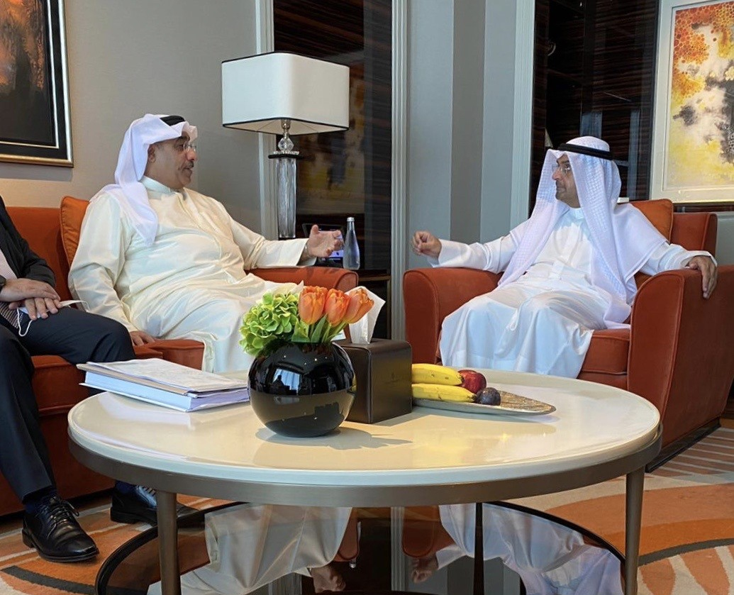 GCC Secretary General Dr Nayef Al-Hajraf with Kuwait's Minister of Commerce and Industry