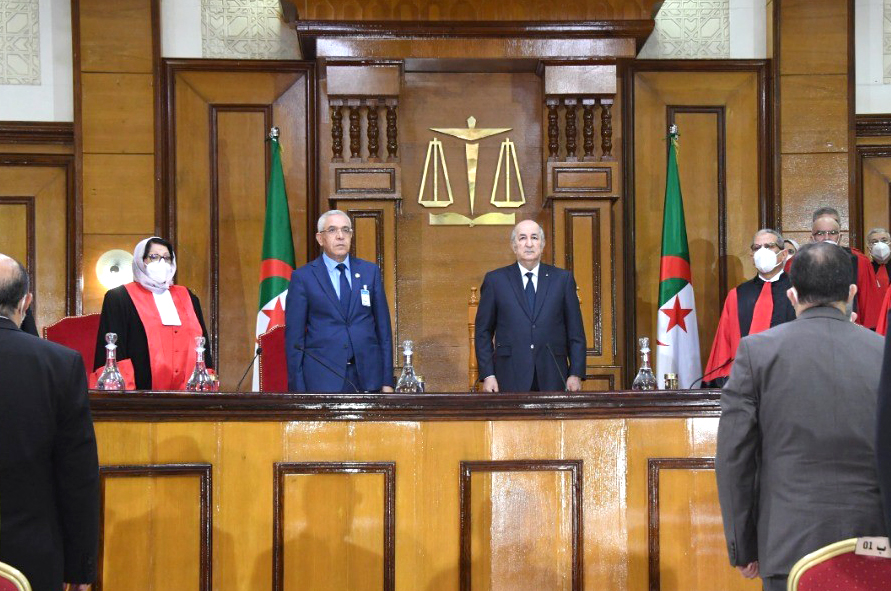 الرئيس الجزائري عبد المجيد تبون خلال افتتاحه السنة القضائية الجديدة