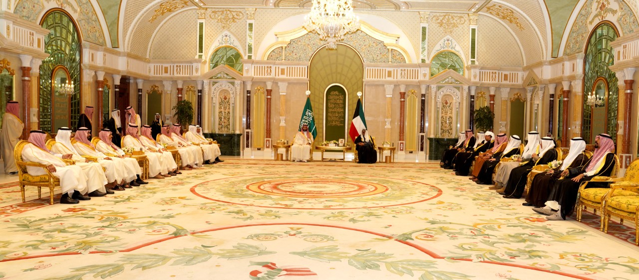 Official talks co-chaired by His Highness the Kuwaiti Crown Prince Sheikh Mishal Al-Ahmad Al-Jaber Al-Sabah and Saudi Crown Prince Mohammad bin Salman bin Abdulaziz.
