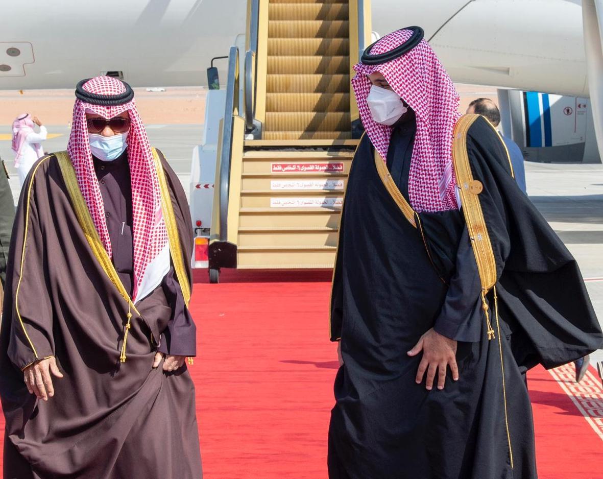 His Highness The Amir Sheikh Nawaf Al-Ahmad Al-Jaber Al-Sabah arrives to Riyadh