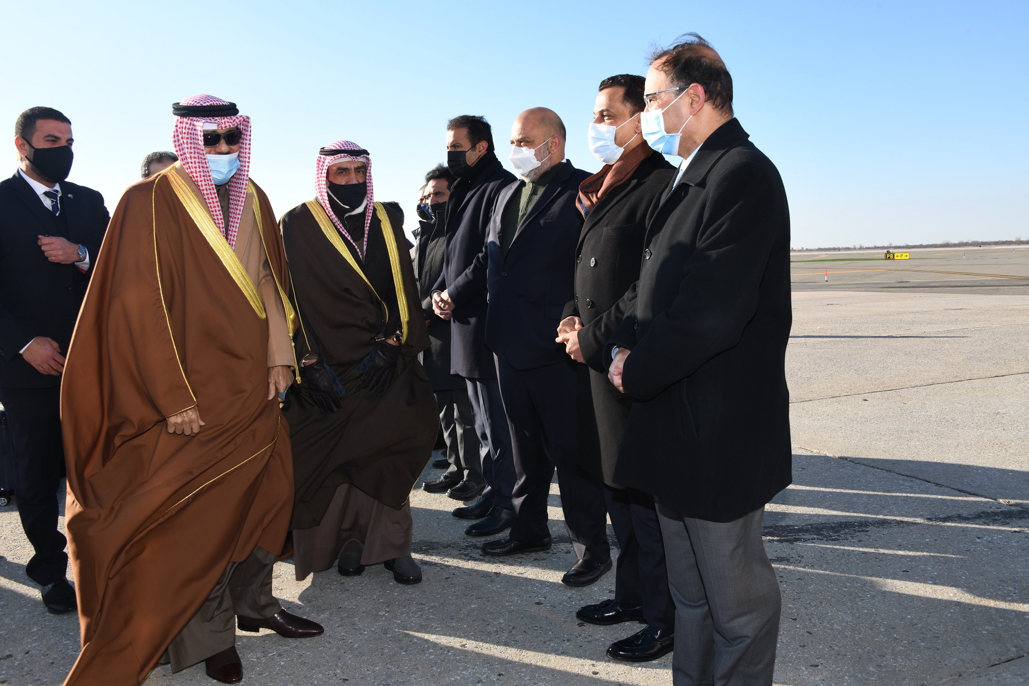 His Highness the Amir Sheikh Nawaf Al-Ahmad Al-Jaber Al-Sabah departs the United States heading to Europe on a private visit