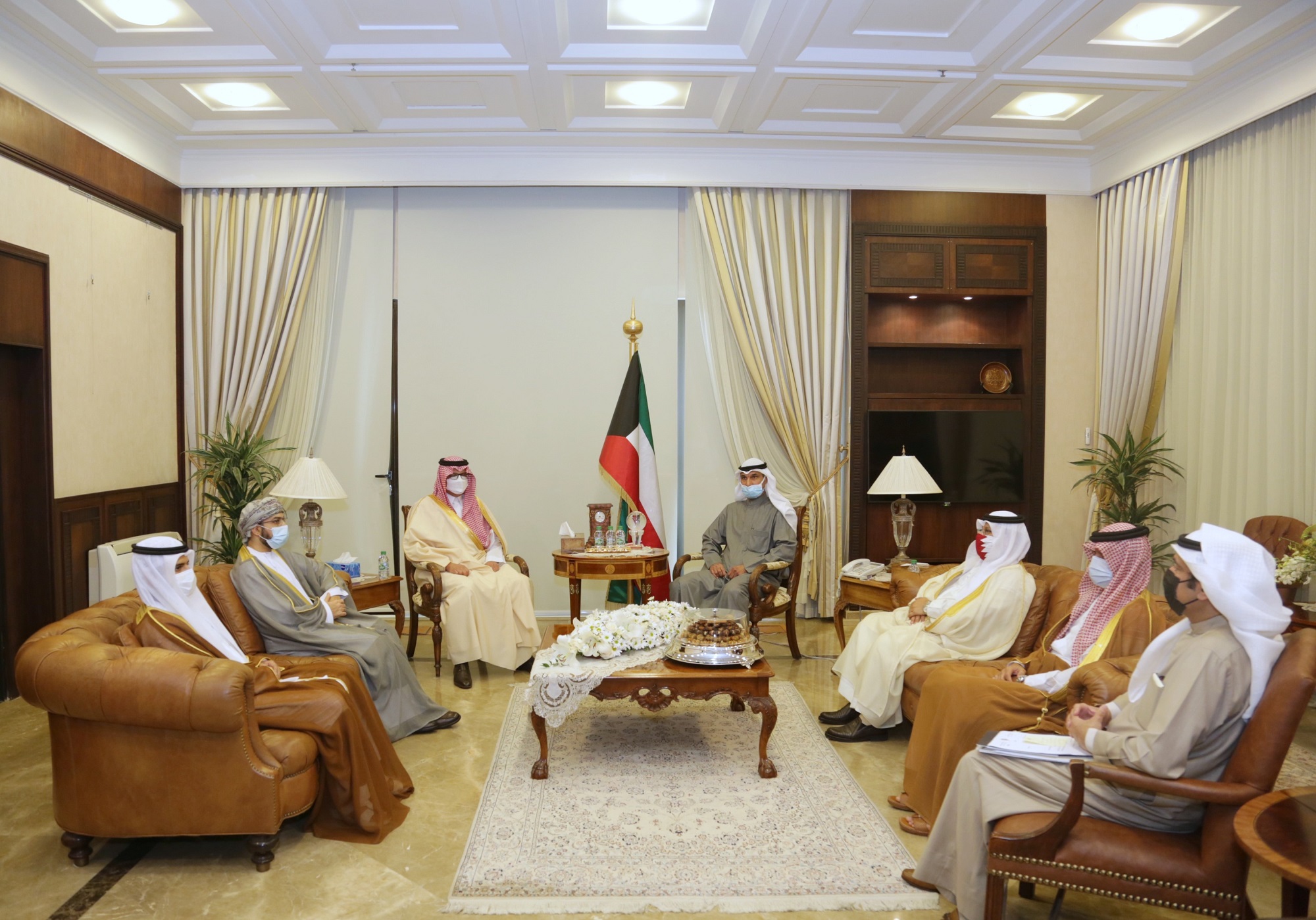 Deputy Foreign Minister Ambassador Majdi Al-Dhafiri meets with ambassadors of GCC countries