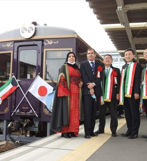 Kuwaiti Ambassador to Japan Hasan Mohammad Zaman in       anniversary ceremony