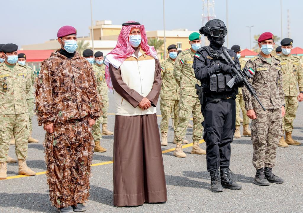Deputy Chief of (KNG) Lieutenant General Sheikh Ahmad Nawaf Al-Ahmad Al-Jaber Al-Sabah toured Al-Samoud camp