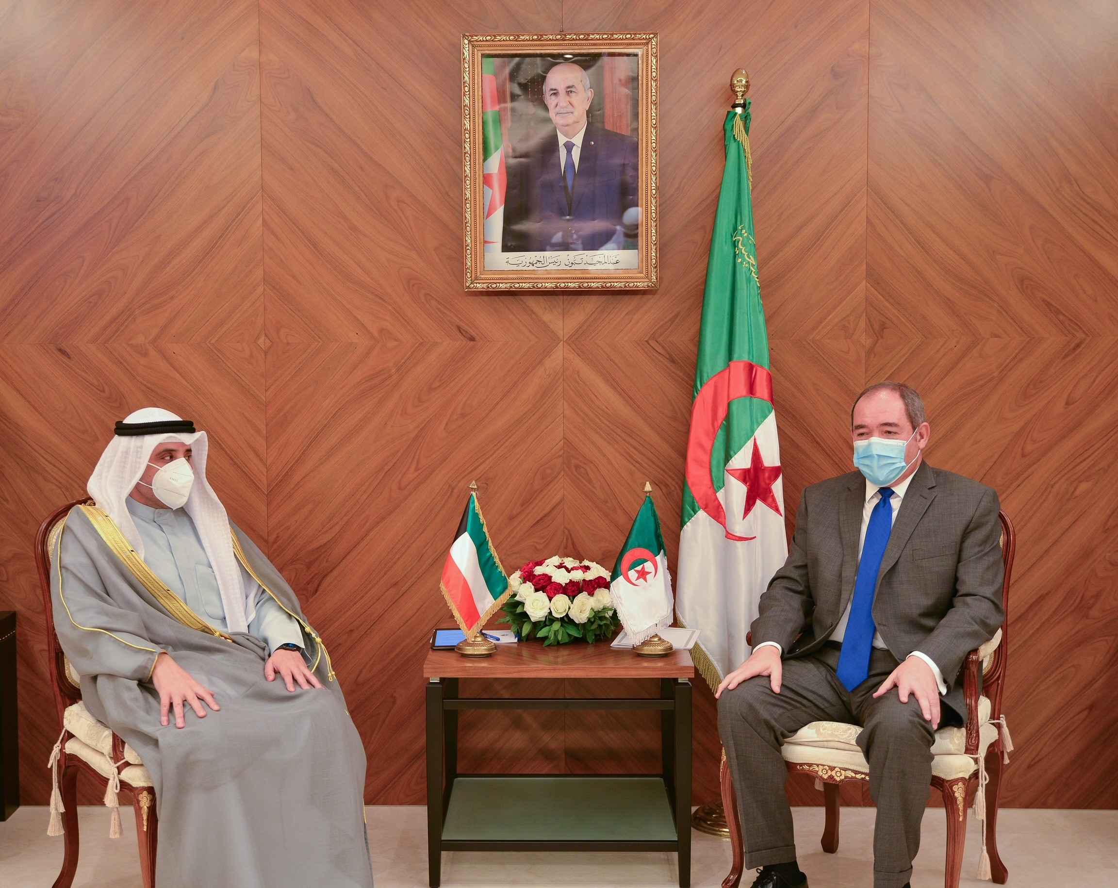 Kuwait's Foreign Minister with Algerian Foreign Minister