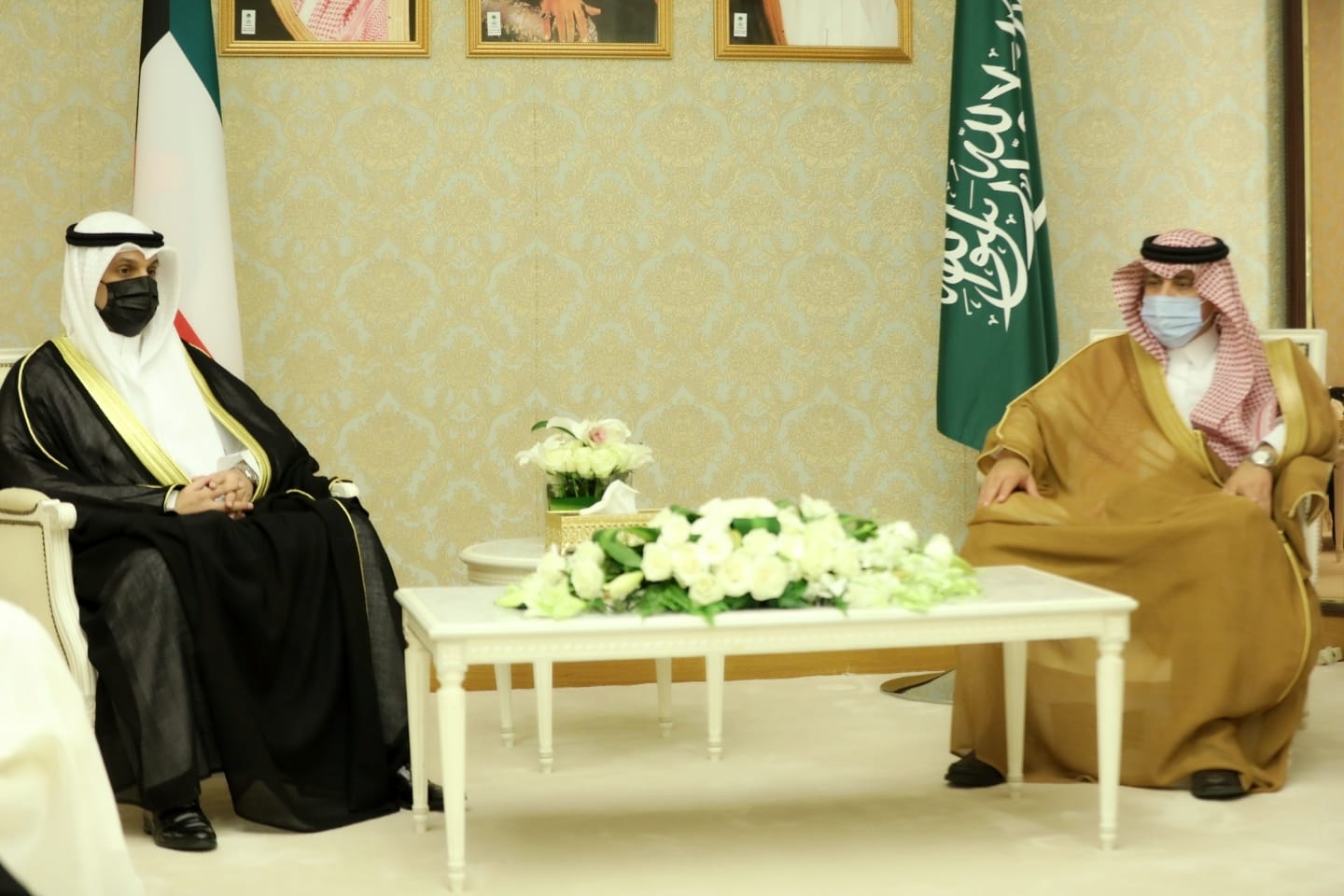 Kuwait's Minister of Information and Culture Abdulrahman Al-Mutairi  meets Saudi Minister of Information Dr. Majed Al-Qasabi