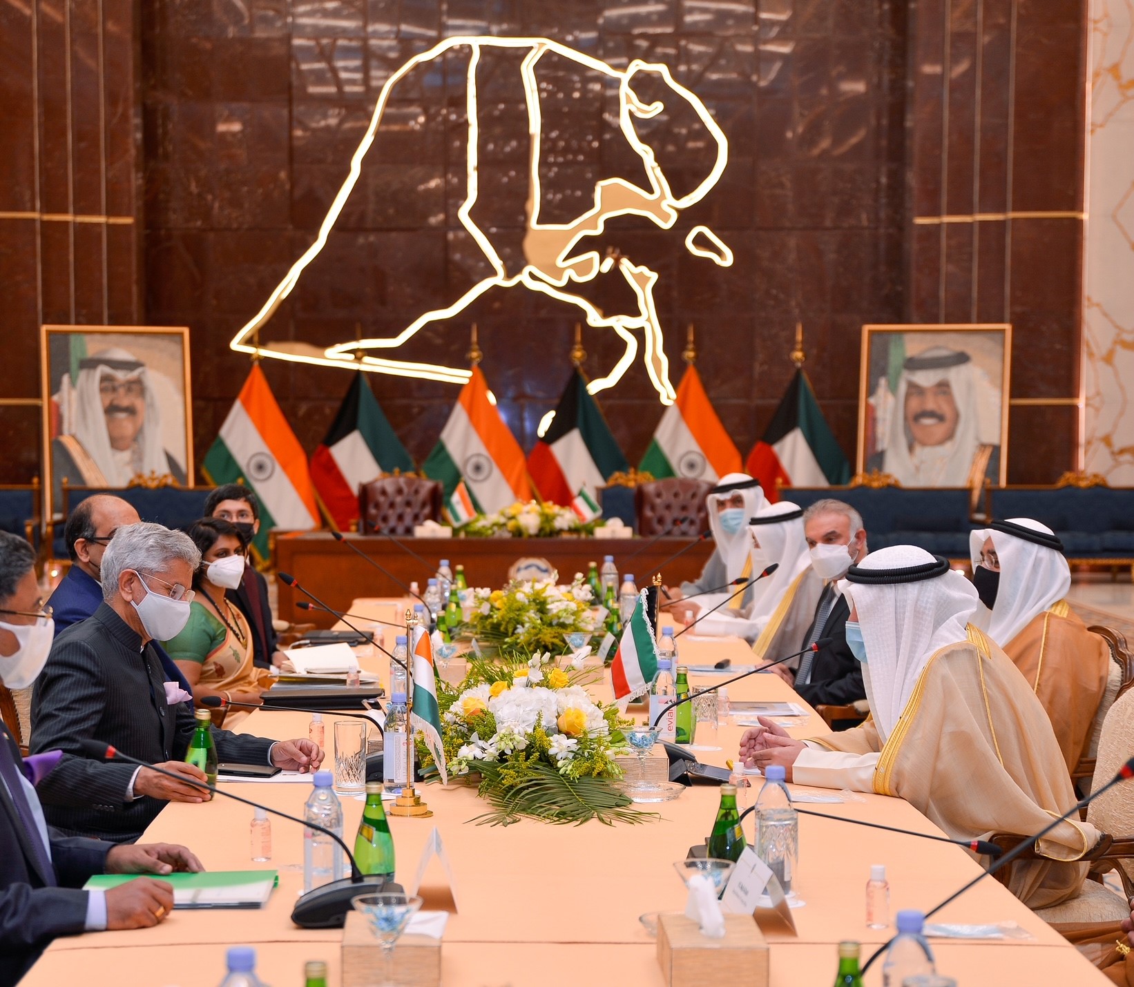 جانب من جلسة المباحثات الرسمية بين الكويت و الهند