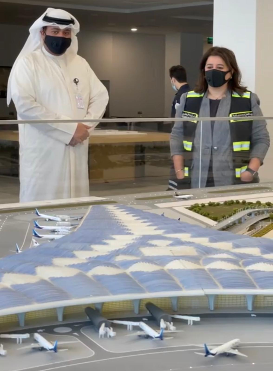 The Minister of Public Works and Head of the General Administration of Civil Aviation visits the new Kuwait Airport project.