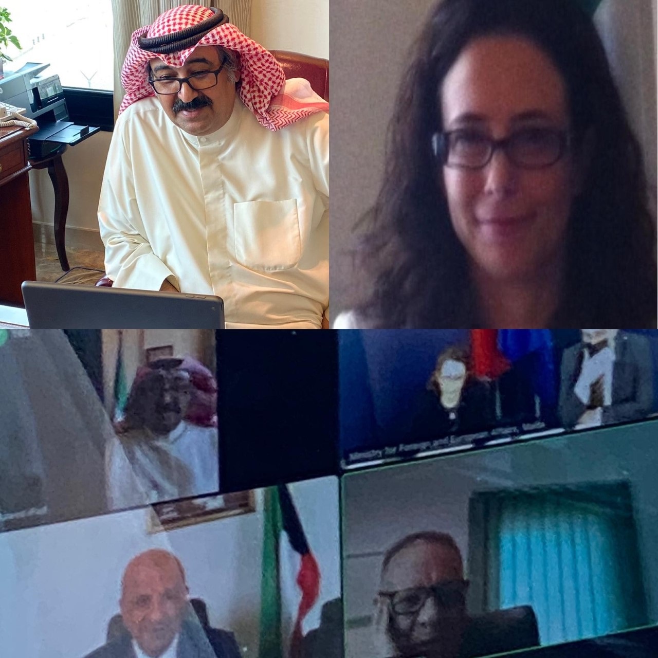 Assistant Foreign Minister for European Affairs Waleed Al-Khubaizi in the video meeting
