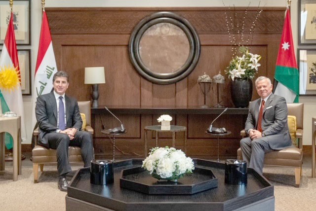 العاهل الأردني يستقبل رئيس إقليم كردستان العراق