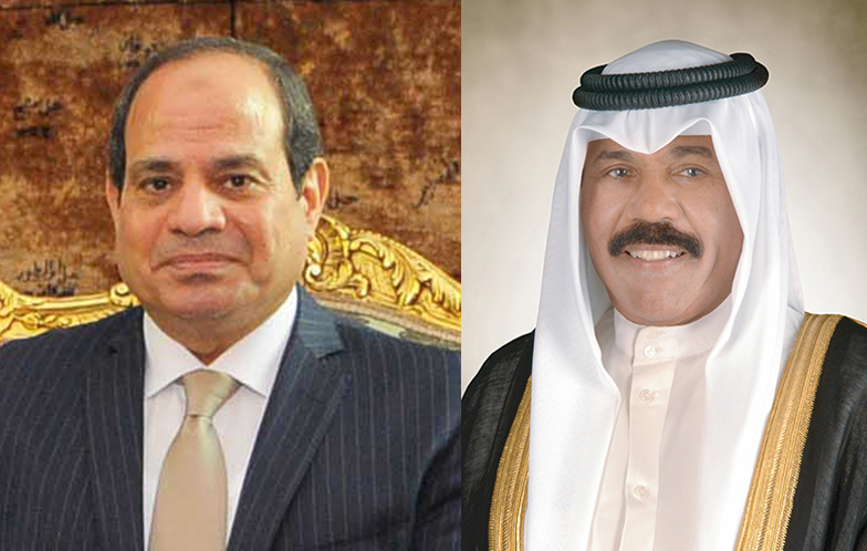 His Highness the Amir Sheikh Nawaf Al-Ahmad Al-Jaber Al-Sabah with Egyptian President Abdulfattah Al-Sisi