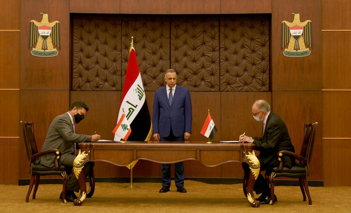رئيس الوزراء العراقي يشرف على توقيع عقد بيع زيت الوقود الى لبنان