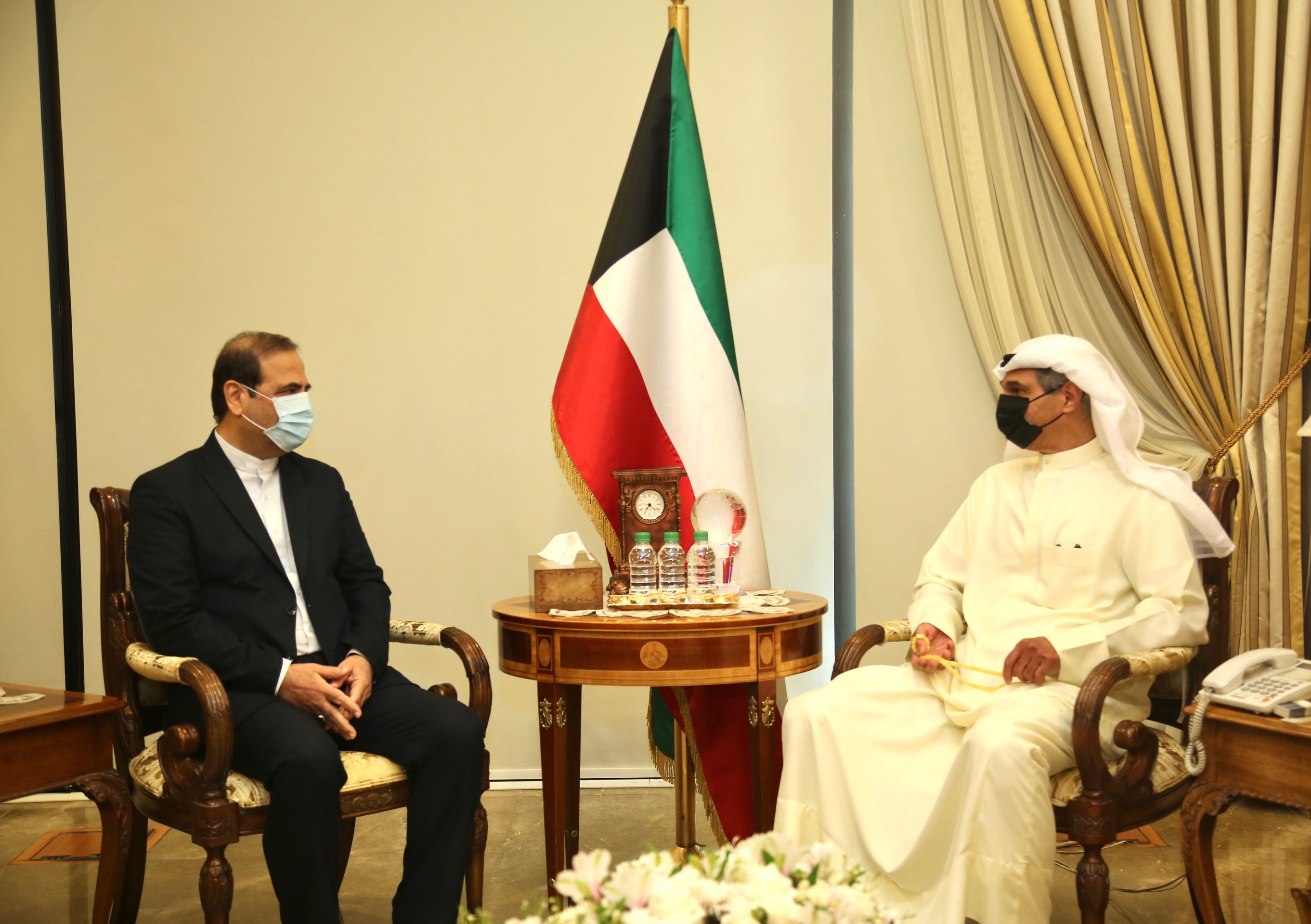 Deputy Minister of Foreign Affairs Majdi Al-Dhafiri receives Iranian Ambassador to Kuwait Mohammad Irani