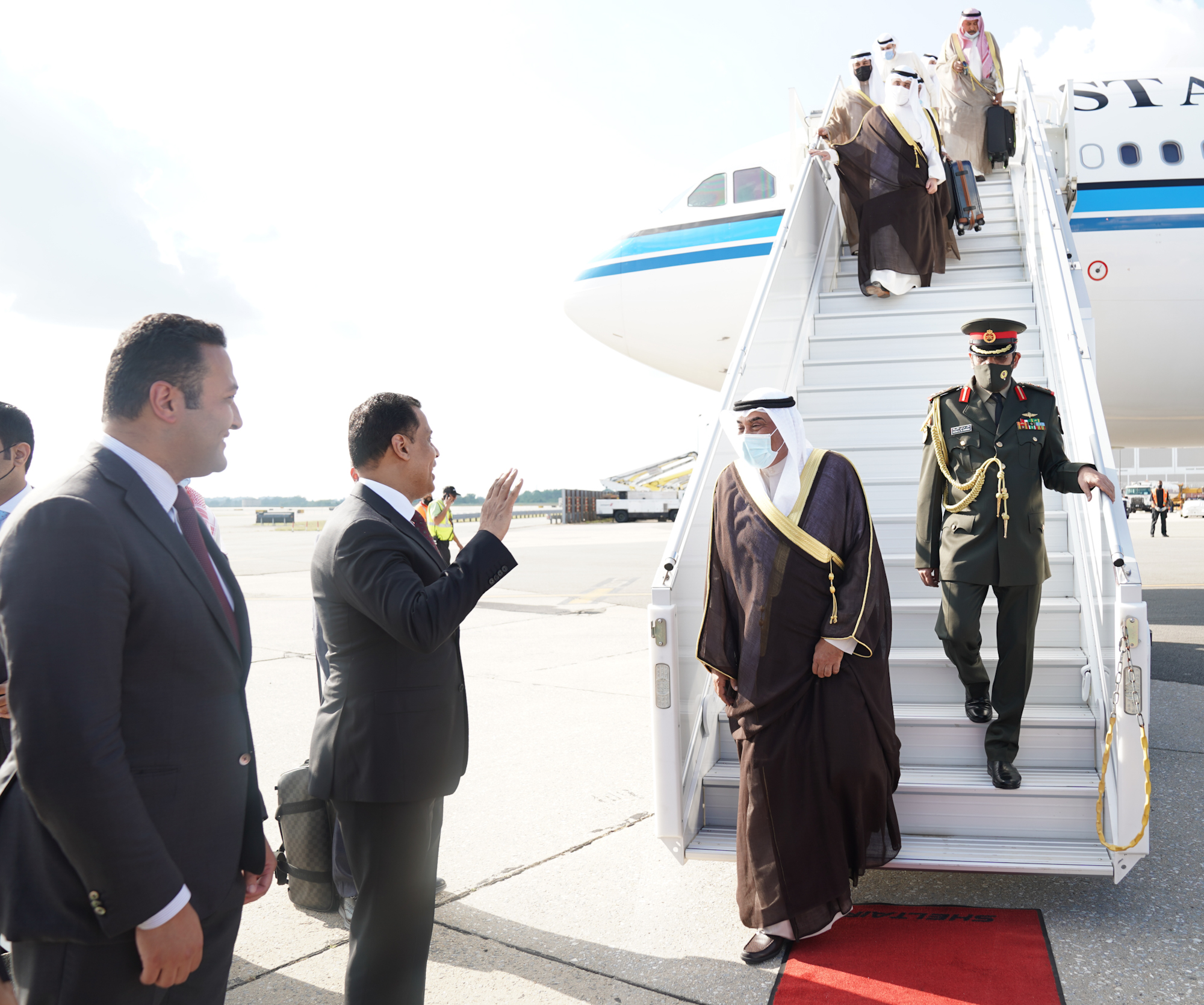 ممثل سمو أمير البلاد خلال وصول سموه إلى نيويورك لترؤس وفد الكويت في اجتماعات الدورة ال76 للجمعية العامة للأمم المتحدة