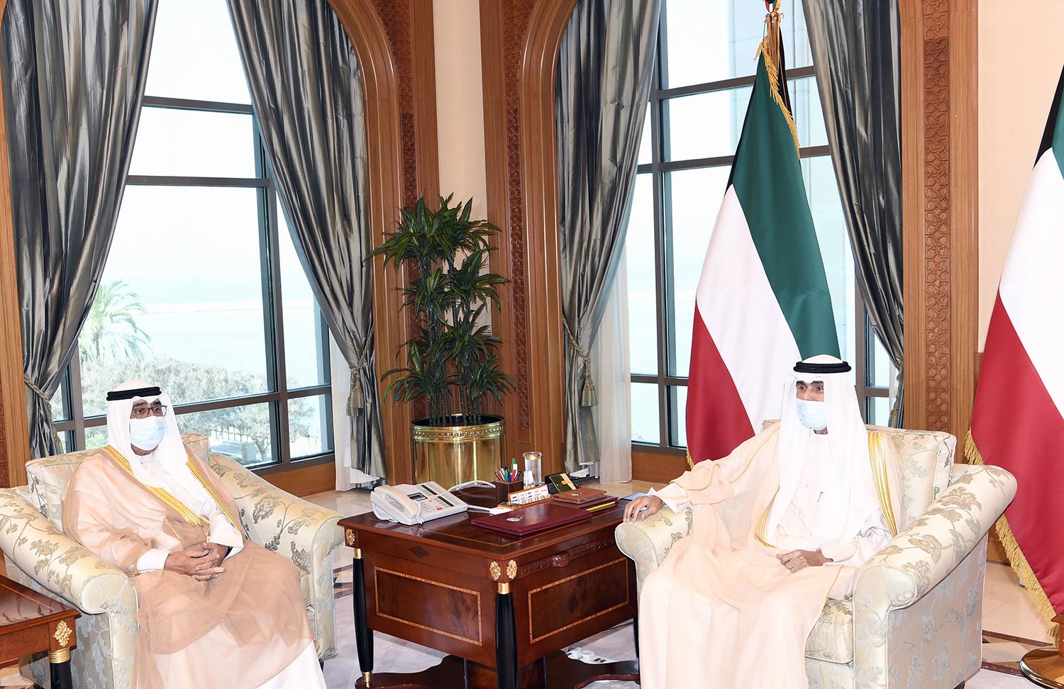 His Highness the Amir receives His Highness the Crown Prince 