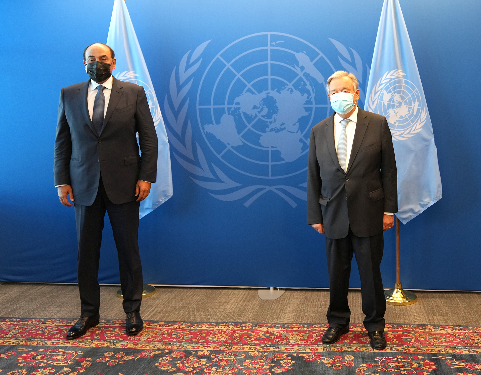 سمو الشيخ صباح خالد الحمد الصباح رئيس مجلس الوزراء خلال لقائه مع الأمين العام للأمم المتحدة