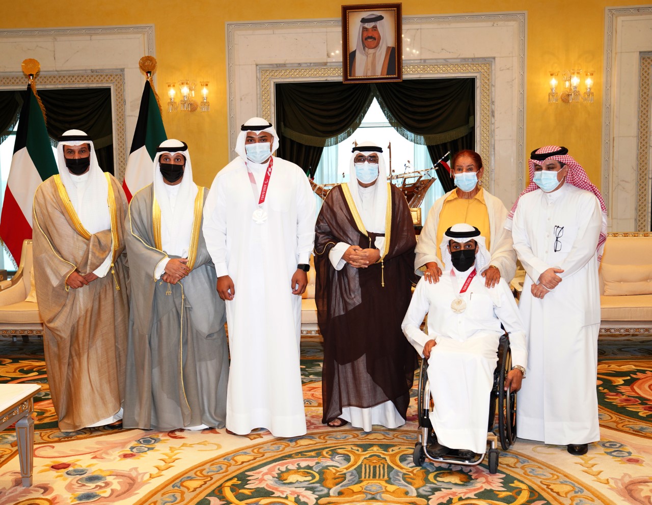 HH the Crown Prince received Minister of Information and winners in the 2020 Tokyo Paralympics Ahmad Al-Mutairi and Faisal Suror