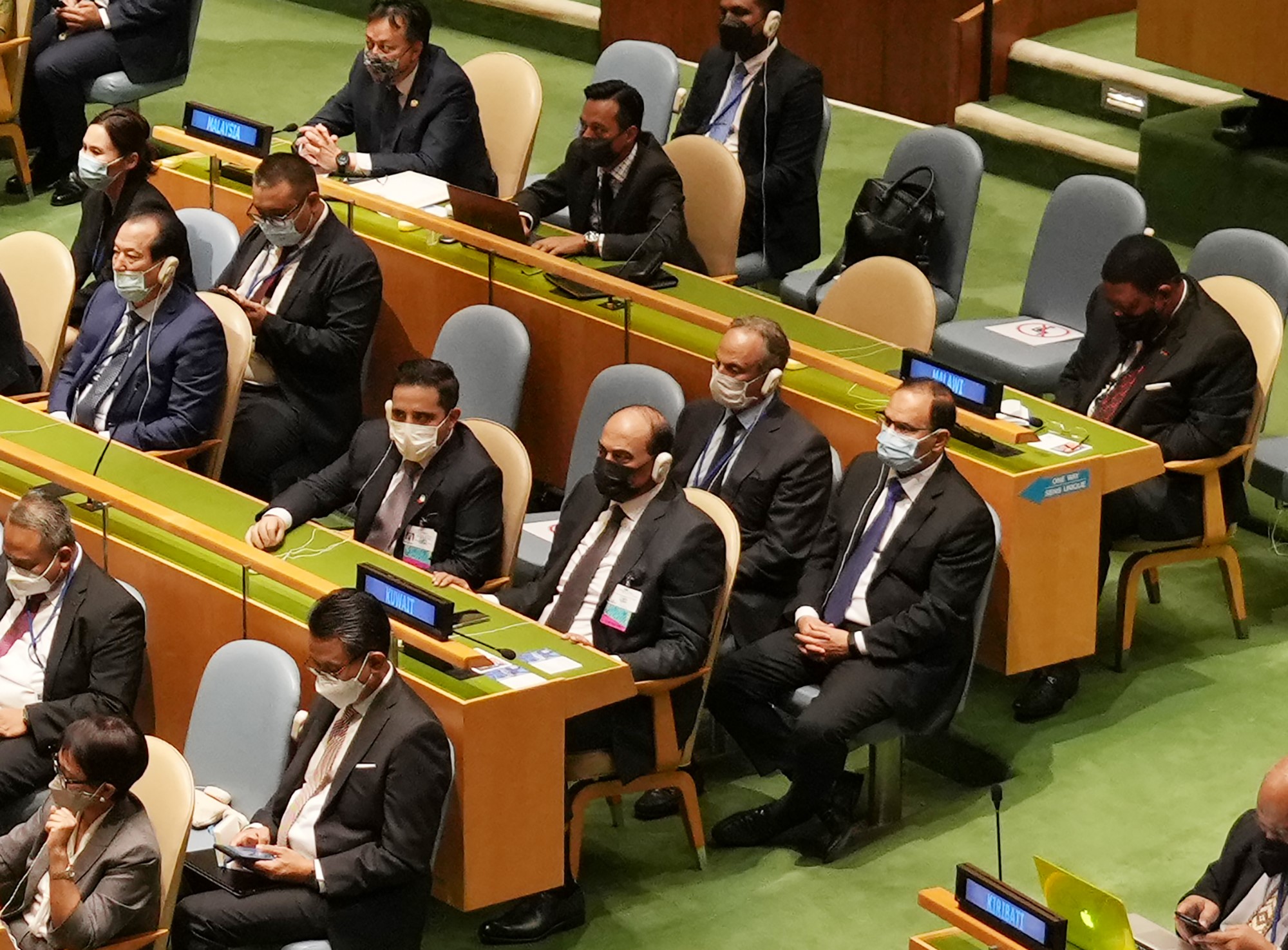 وزير الخارجية الكويتي خلال المشاركة في افتتاح أعمال الجمعية العامة للأمم المتحدة للدورة ال76