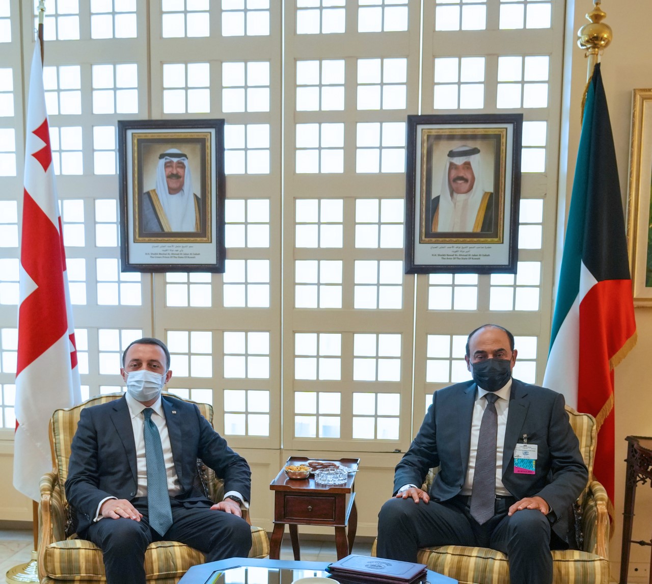 His Highness the Amir's Representative, His Highness the Prime Minister meets Georgia's Prime Minister