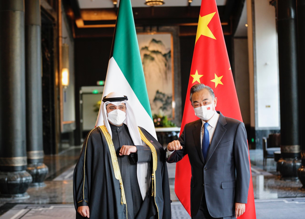 Kuwaiti Foreign Minister with Chinese State Councilor and Foreign Minister Wang Yi