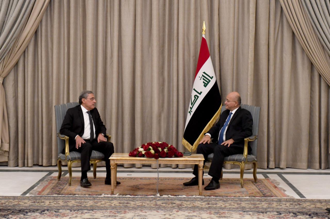 الرئيس العراقي خلال لقاء وزير العدل اللبناني