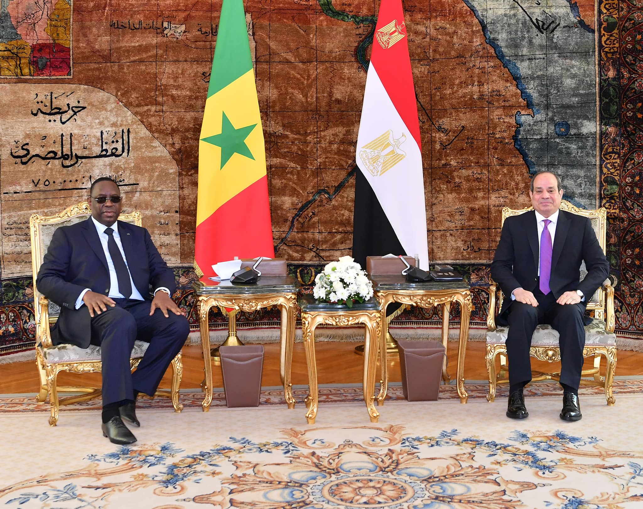 الرئيس المصري عبد الفتاح السيسي خلال الاجتماع مع نظيره السنغالي ماكي سال