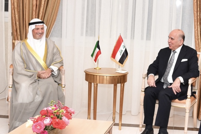 وزير الخارجية الشيخ سالم عبدالله الجابر الصباح يلتقي وزير الخارجية العراقي