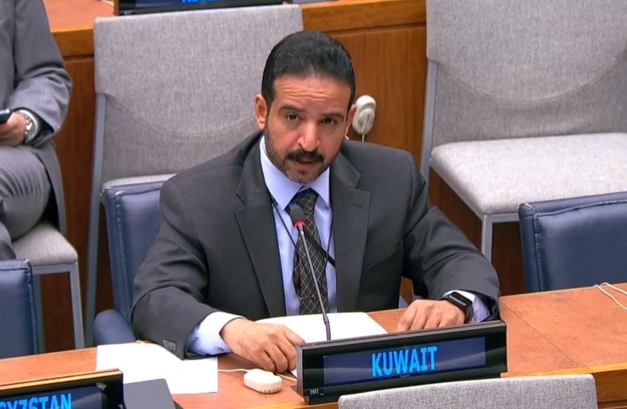 المستشار عبدالعزيز العجمي خلال إلقاء بيان دولة الكويت أمام اللجنة الرابعة للجمعية العامة للأمم المتحدة
