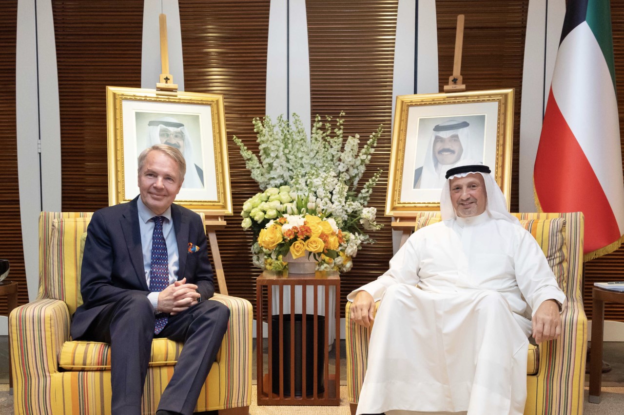 Kuwait's Foreign Minister Sheikh Salem Abdullah Al-Jaber Al-Sabah meets Finland counterpart