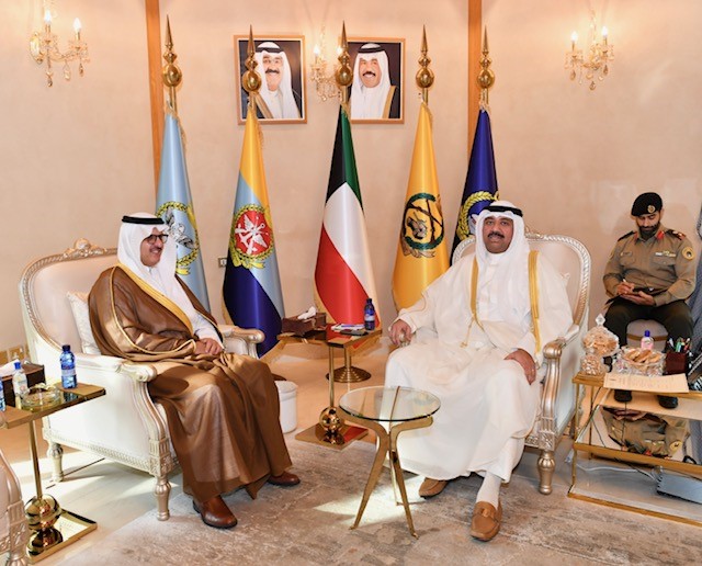 Kuwait Defense Minister Sheikh Abdullah Ali Al-Abdullah Al-Sabah receives Saudi ambassador