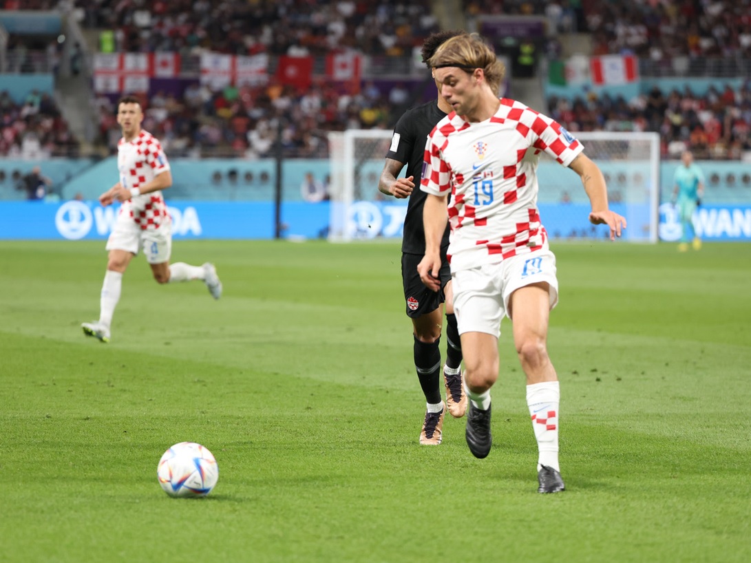 جانب من مباراة كرواتيا و كندا في منافسات كأس العالم لكرة القدم (قطر 2022)