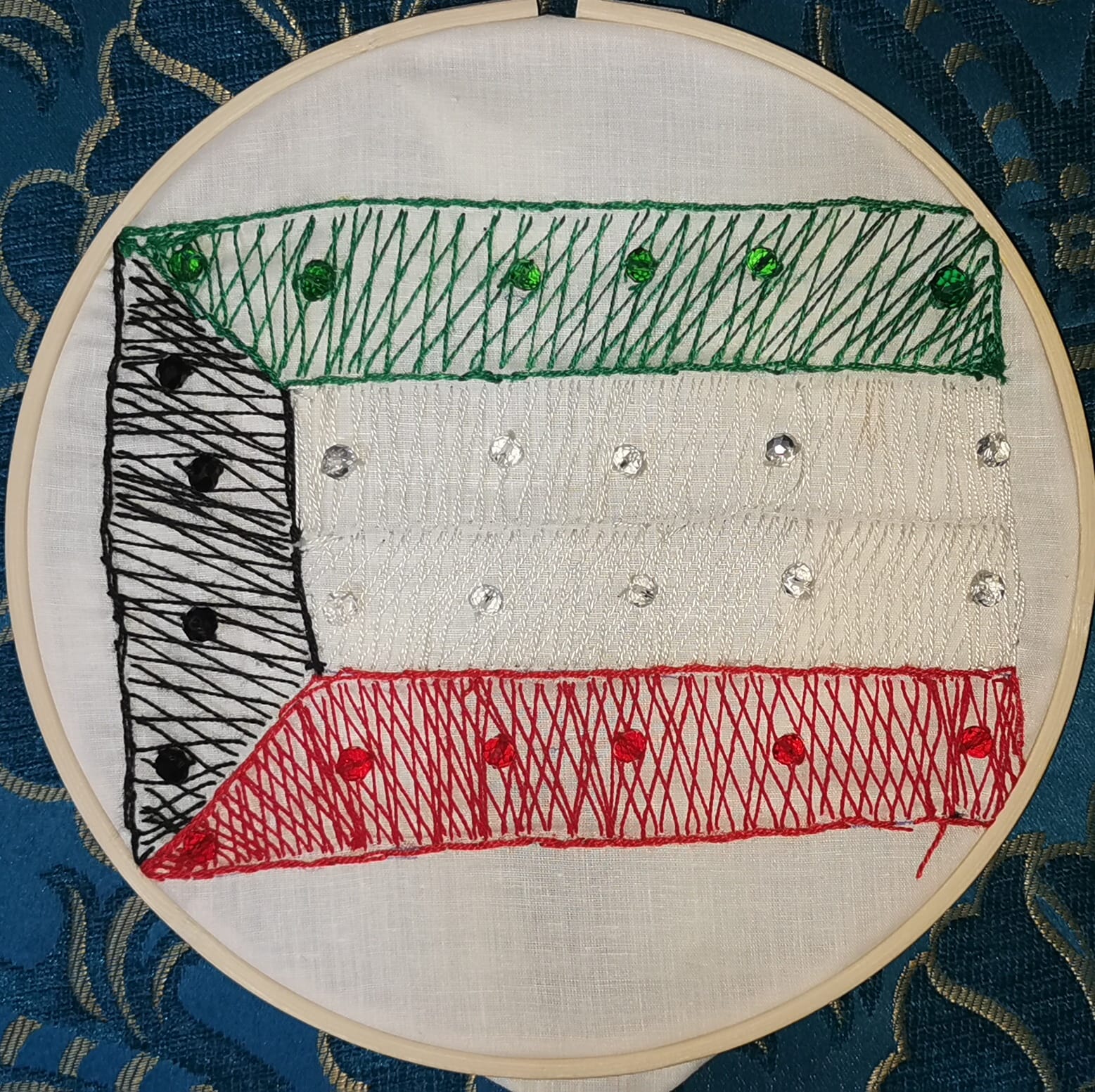 رسمت أيادي بعض الأطفال التابعين لمراكز الايتام في الأردن لوحات فنية تعبيرا عن الحب للكويت واحتفالا بعيدها الوطني