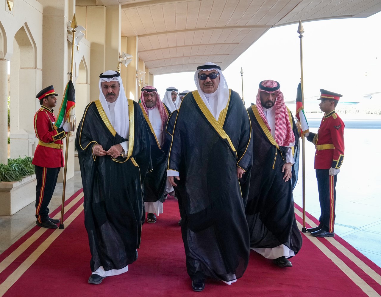 Representing His Highness the Amir returns home from UAE where he offered condolence over the death of President Sheikh Khalifa bin Zayed