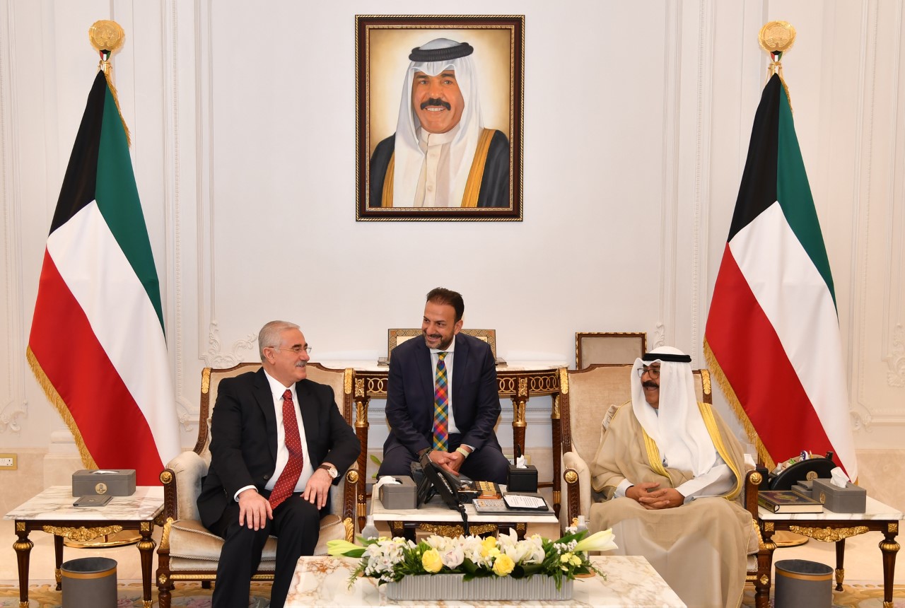 His Highness the Deputy Amir and Crown Prince Sheikh Mishal Al-Ahmad Al-Jaber Al-Sabah receives President of the Court of Cassation in Turkey Mehmet Akarca