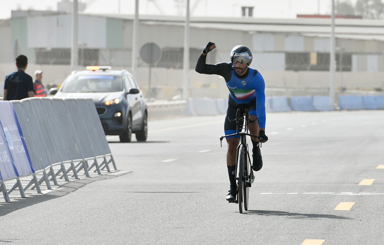 Kuwaiti contestant Jaafar Al-Ali crossed the finish line and won the gold medal