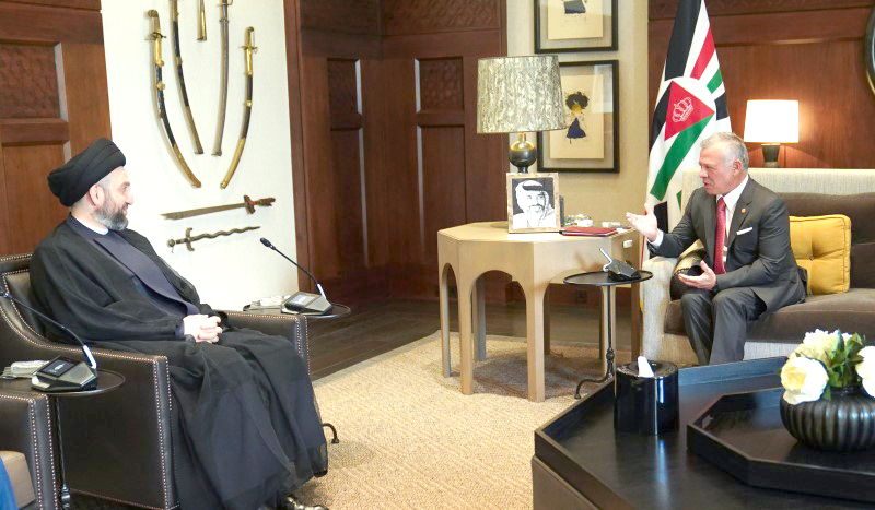 العاهل الأردني الملك عبدالله الثاني يلتقي برئيس تيار الحكمة الوطني في العراق عمار الحكيم