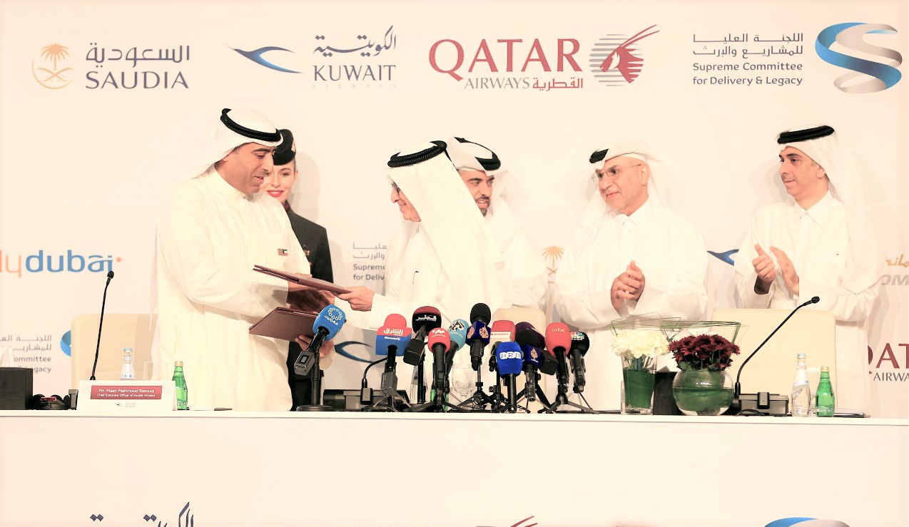 Kuwait Airways et Qatar Airways signent une convention pour transporter les supporters de la Coupe du monde.