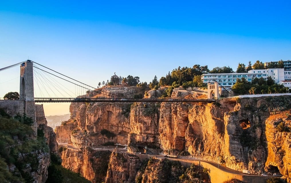 Sidi M'Cid bridge surrounded by stupendous cliffs