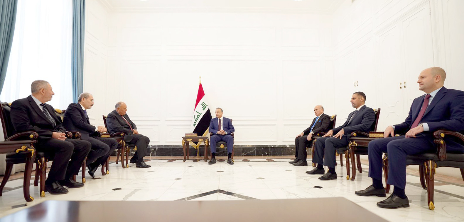 رئيس الوزراء العراقي يستقبل وزيري الخارجية المصري والاردني