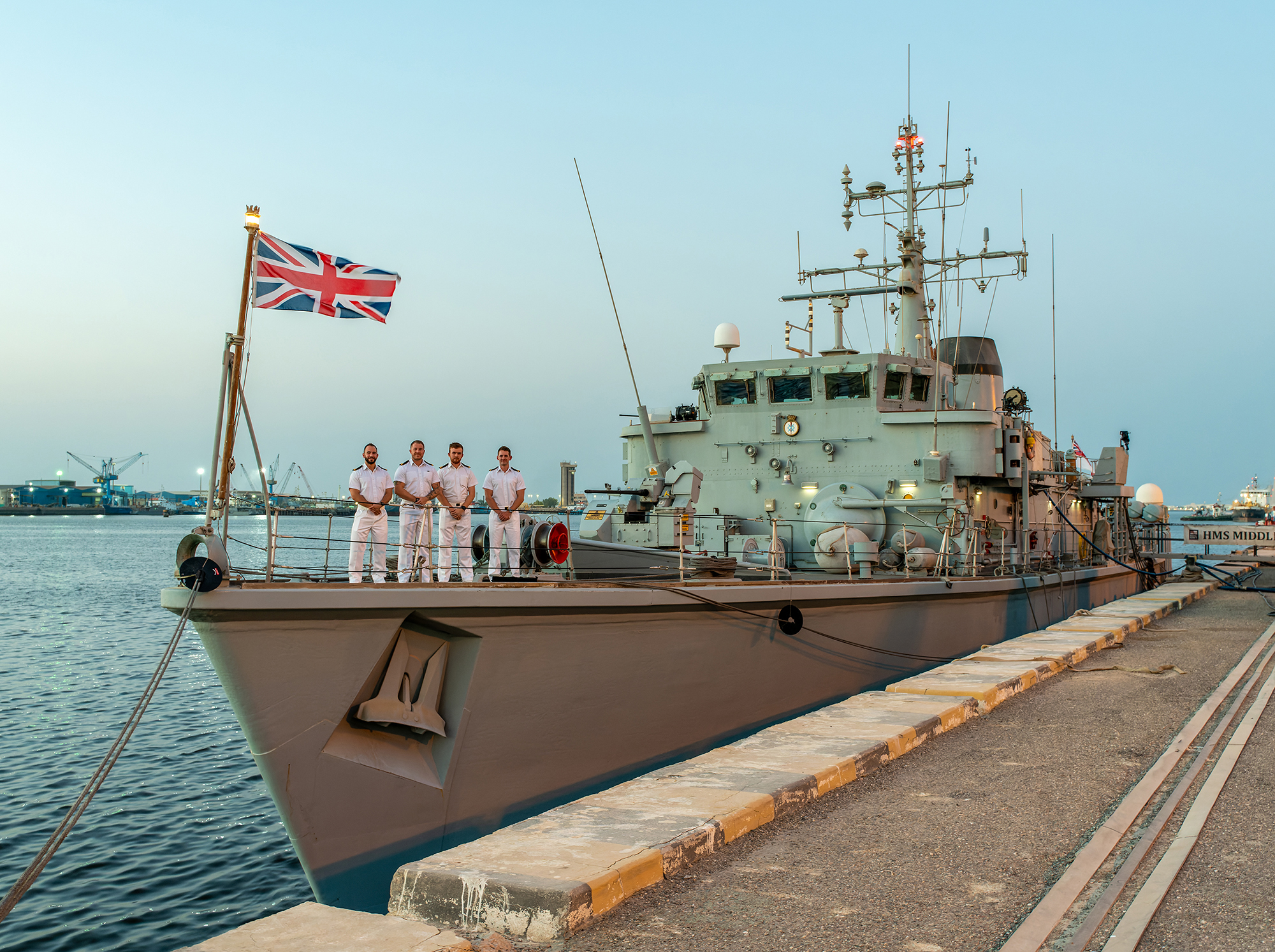 The HMS Middleton British Royal Navy Vessel.
