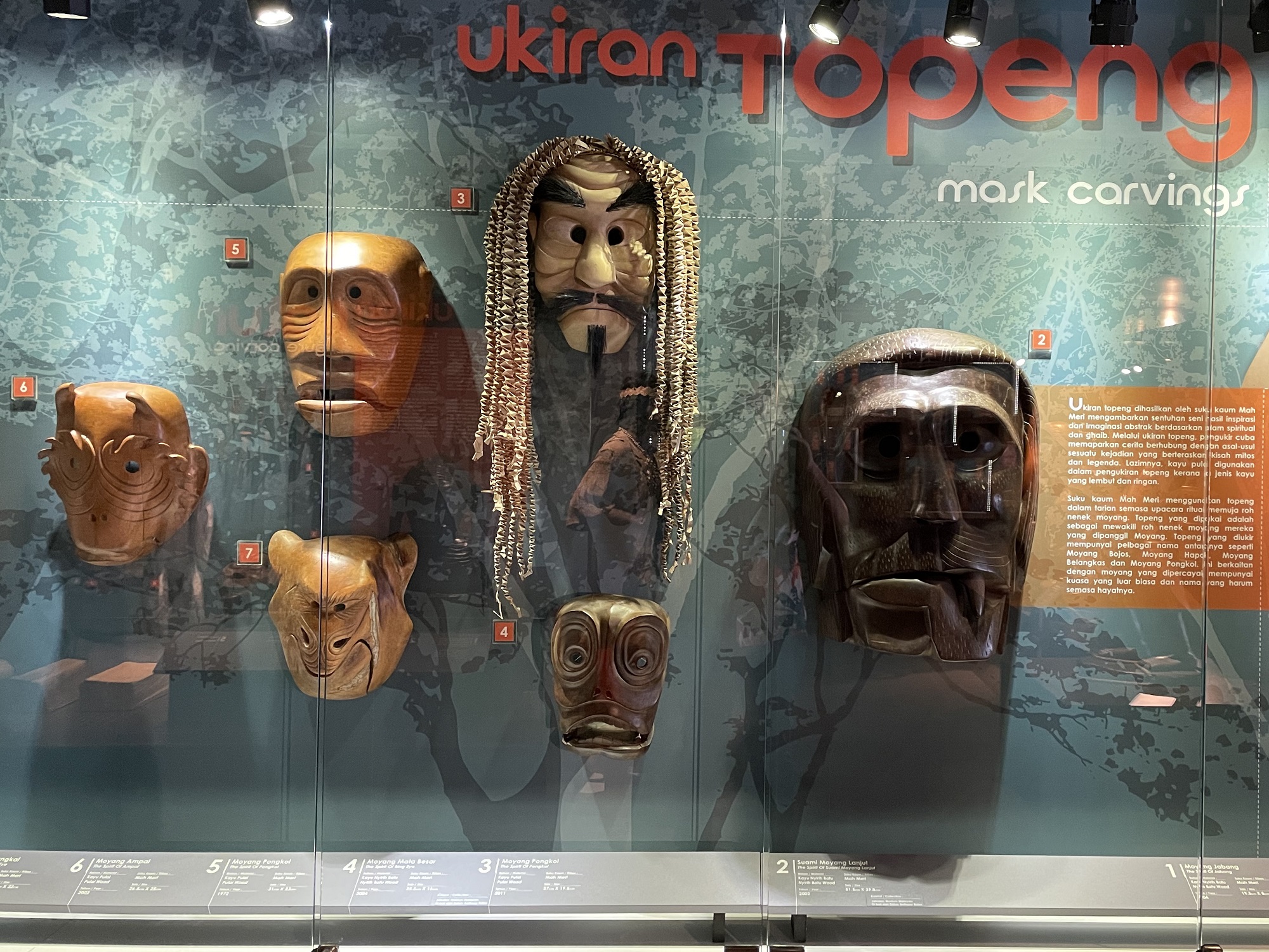 Masks crafted to resemble people and animals according to spiritual legends