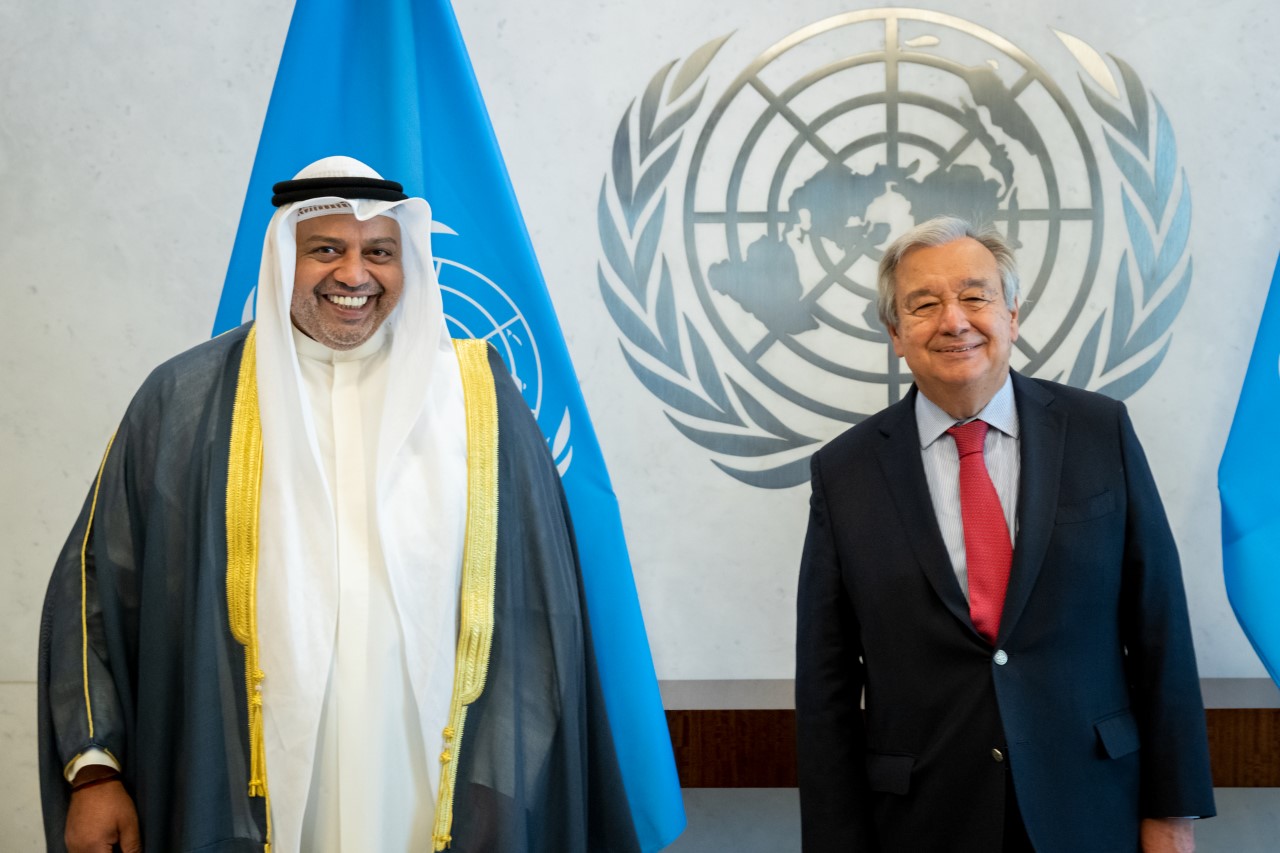 Kuwait's new permanent representative at the UN Tareq Al-Banai and UN chief