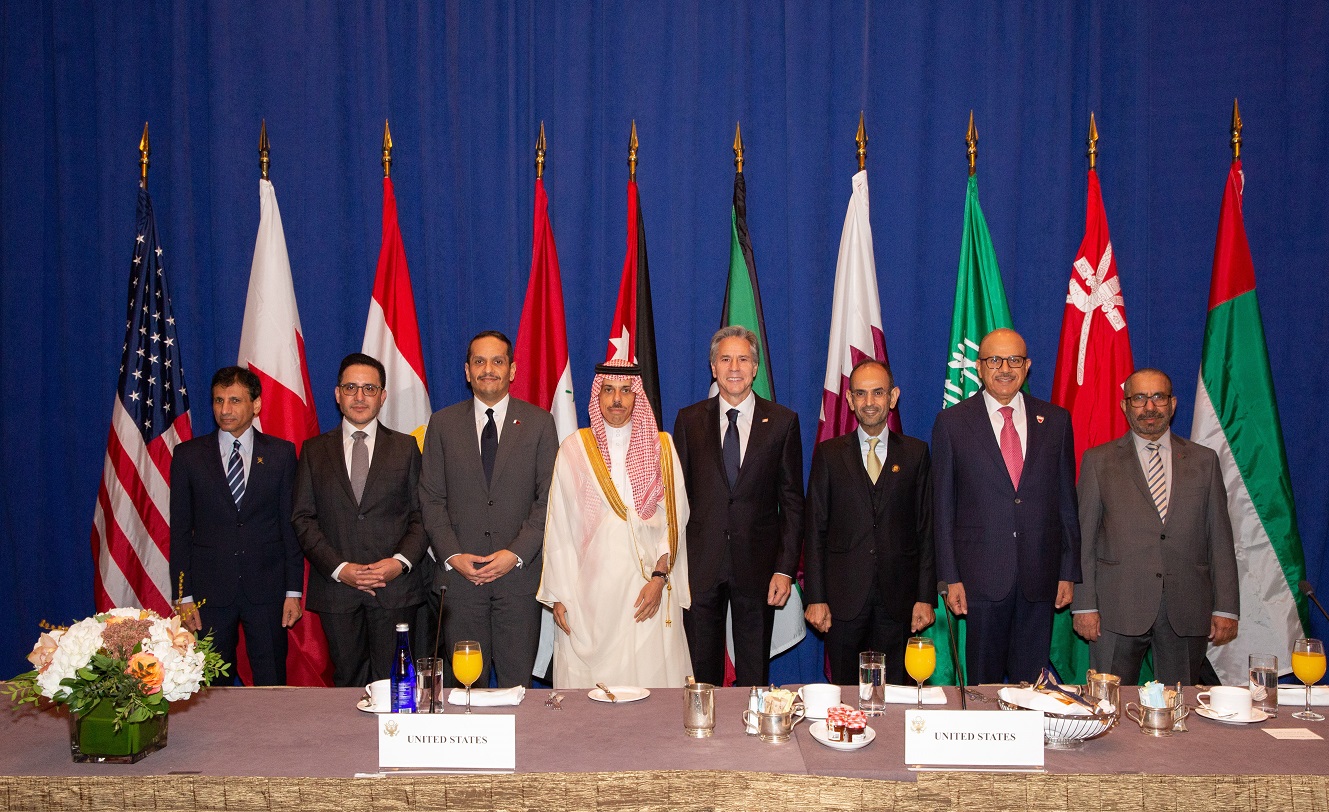 Kuwait's Foreign Minister during his participation in GCC foreign ministers meeting with US Secretray of State