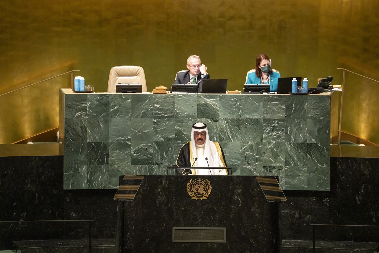 Le Premier ministre, Son Altesse Cheikh Ahmed Nawaf Al-Ahmad Al-Sabah, devant la 77e session de l'Assemblée générale de l'ONU