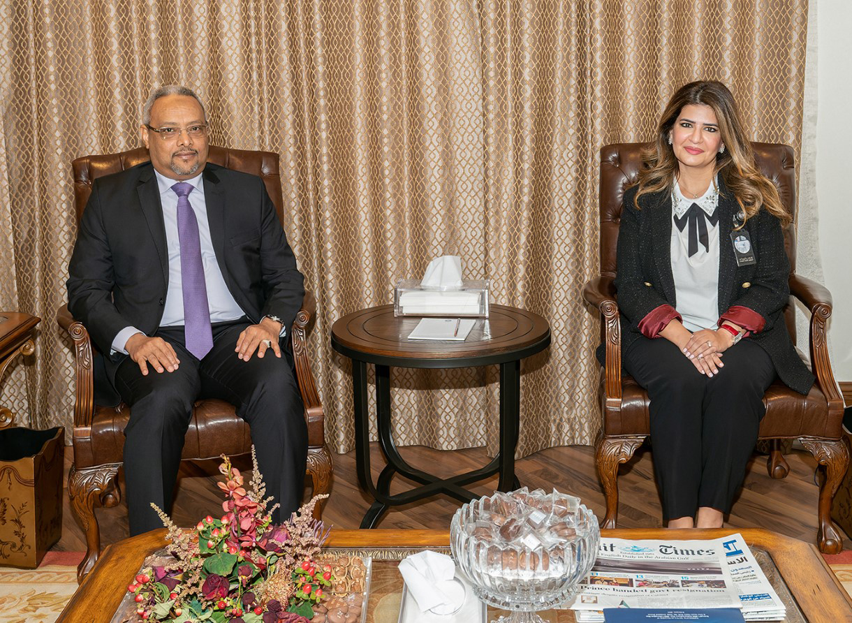 Director General of Kuwait News Agency (KUNA) Dr. Fatma Al-Salem receives Ambassador of the friendly Republic of Djibouti to the State of Kuwait, Abdoulkader Houssein Omar