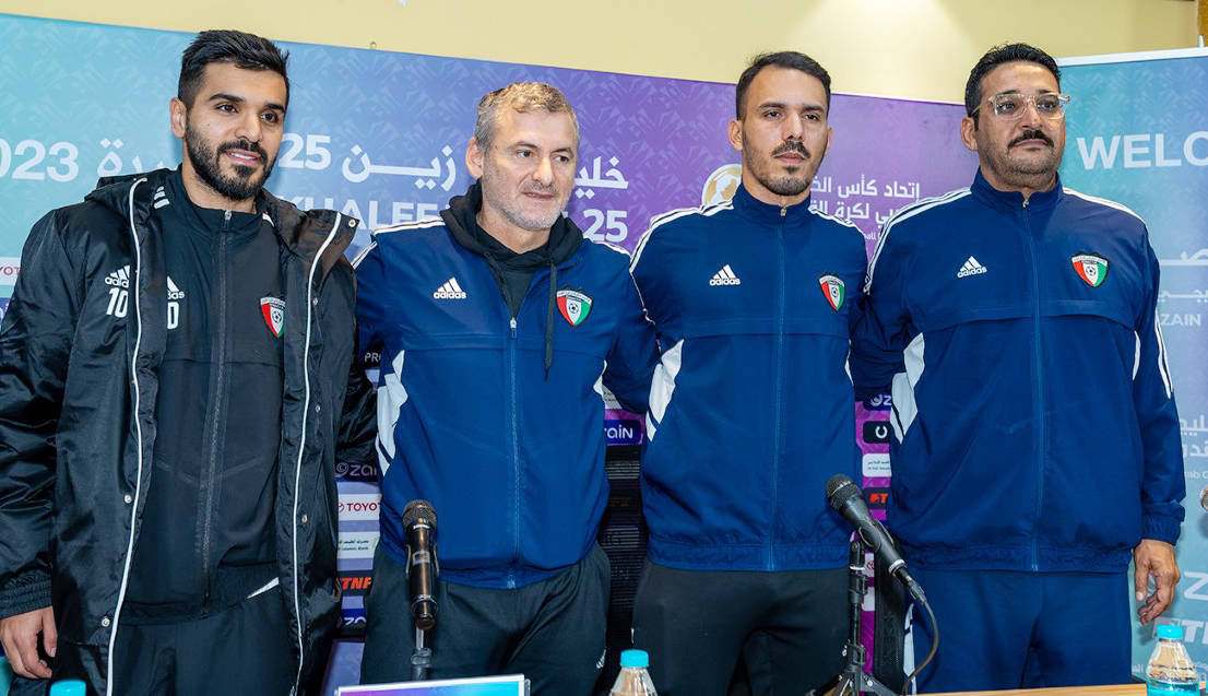 Kuwait National Football Team Coach and player Faisal Zayed in the press conference