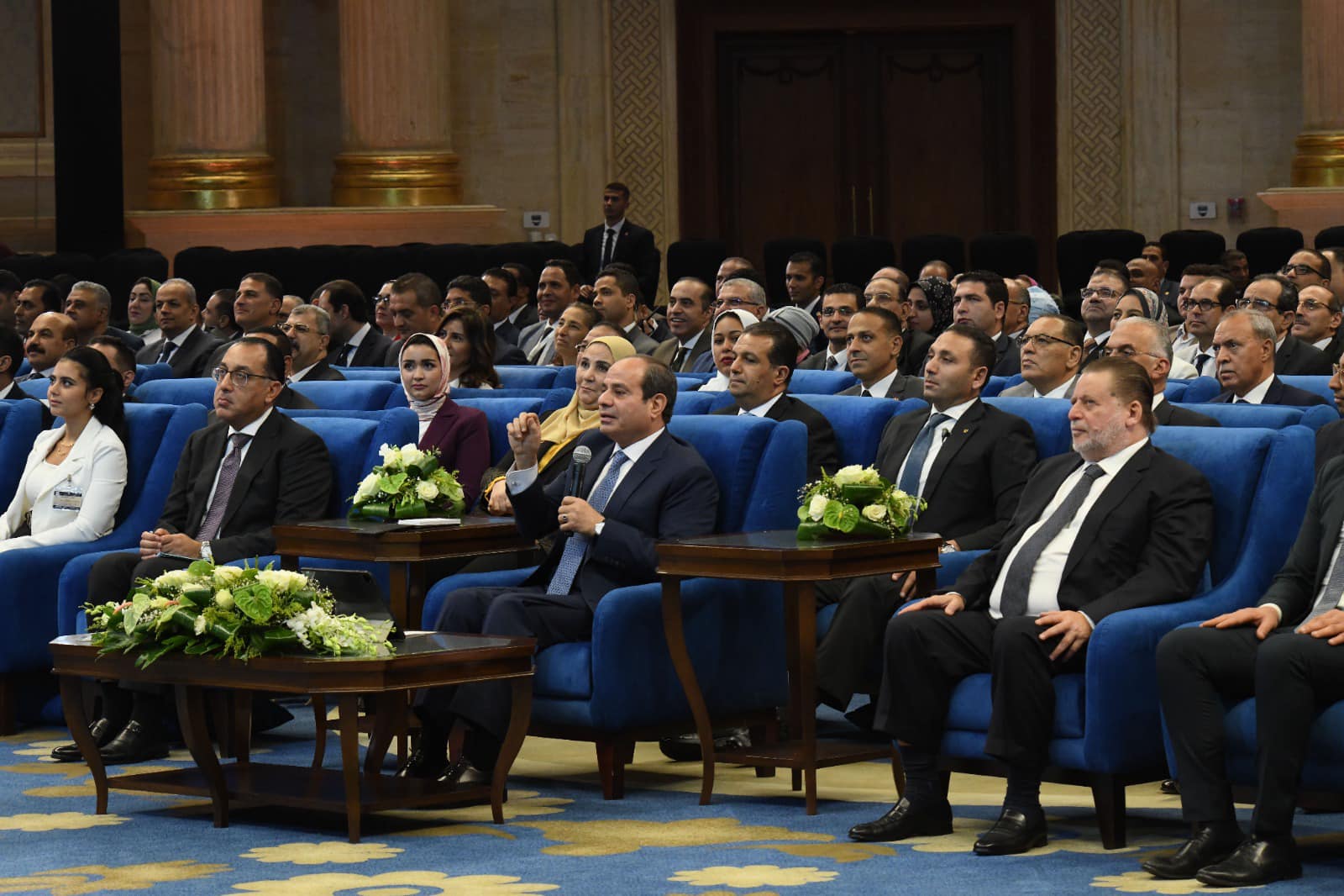 الرئيس المصري عبد الفتاح السيسي خلال مداخلة في جلسة المشروعات القومية والبنية التحتية ضمن فعاليات مؤتمر حكاية وطن
