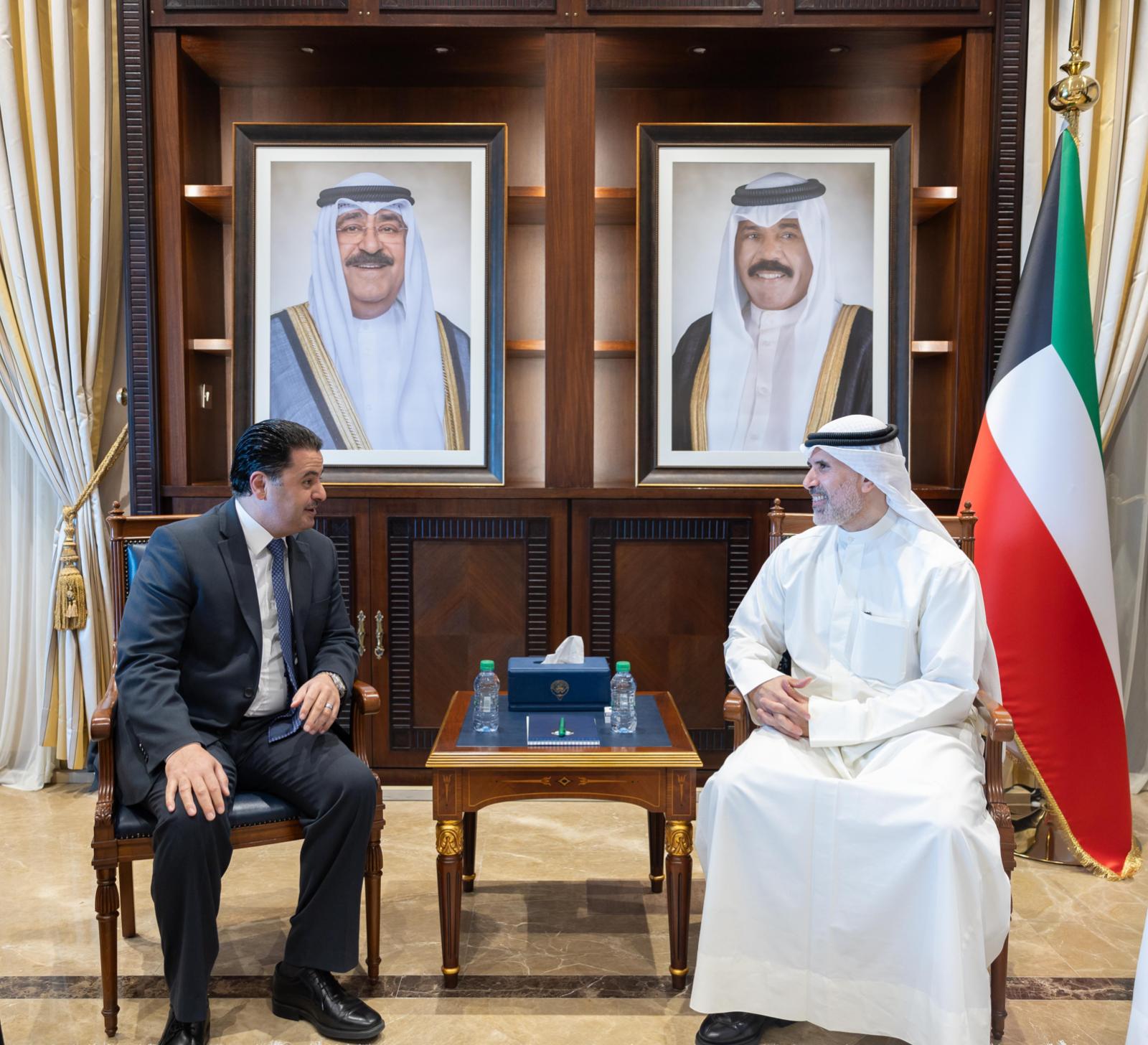 Kuwait Deputy Foreign Minister Sheikh Jarrah Jaber Al-Ahmad Al-Sabah with Jordanian Ambassador to the country Sinan Al-Majali