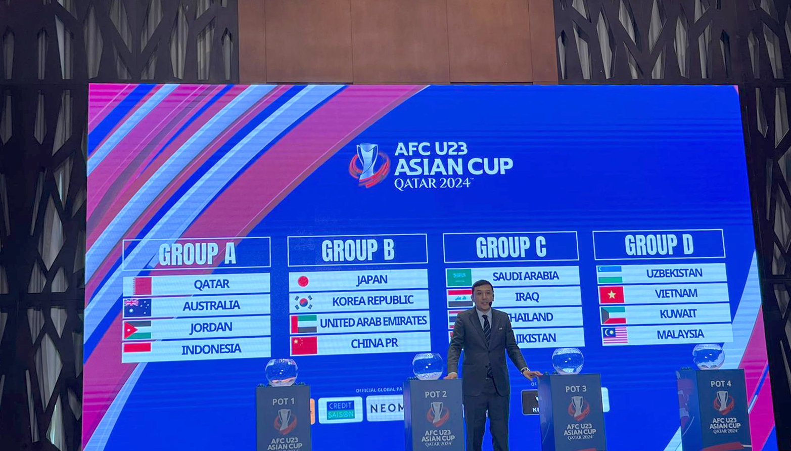Draw of 2024 Qatar U-23 Asian Cup for football 

